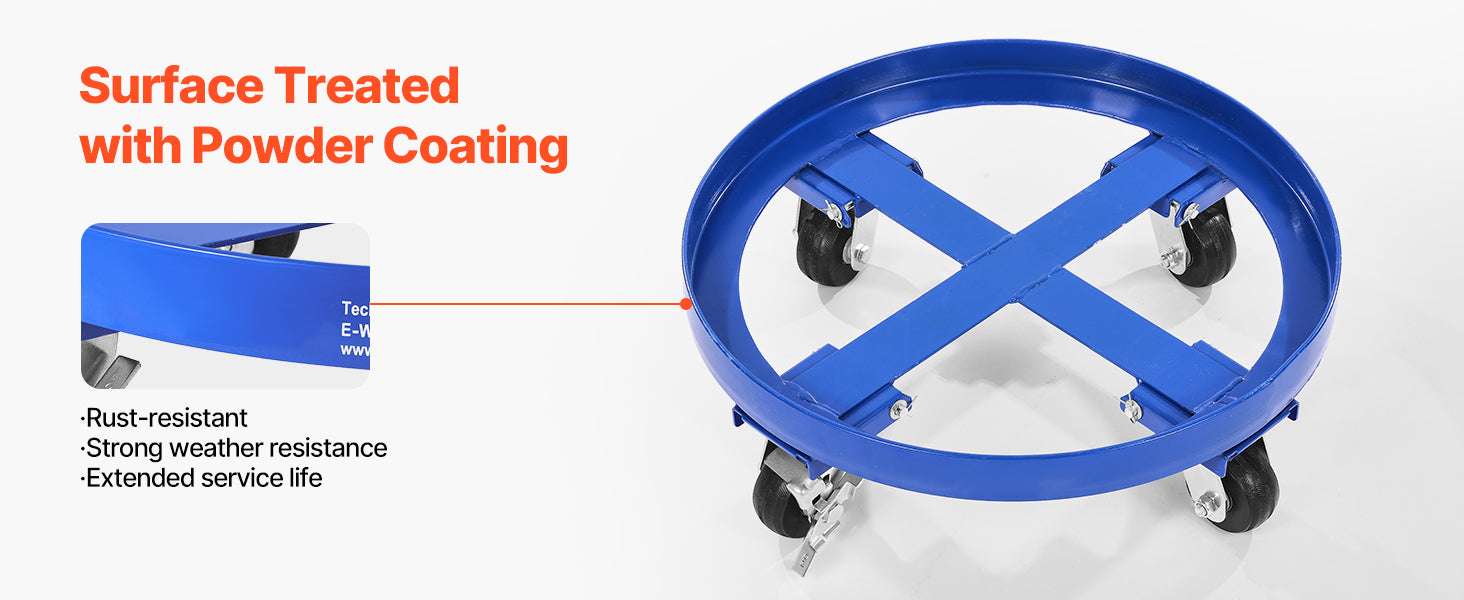 2000 lb Drum Dolly for 55 Gallon Barrels with Swivel Wheels-2000 lbs / United States