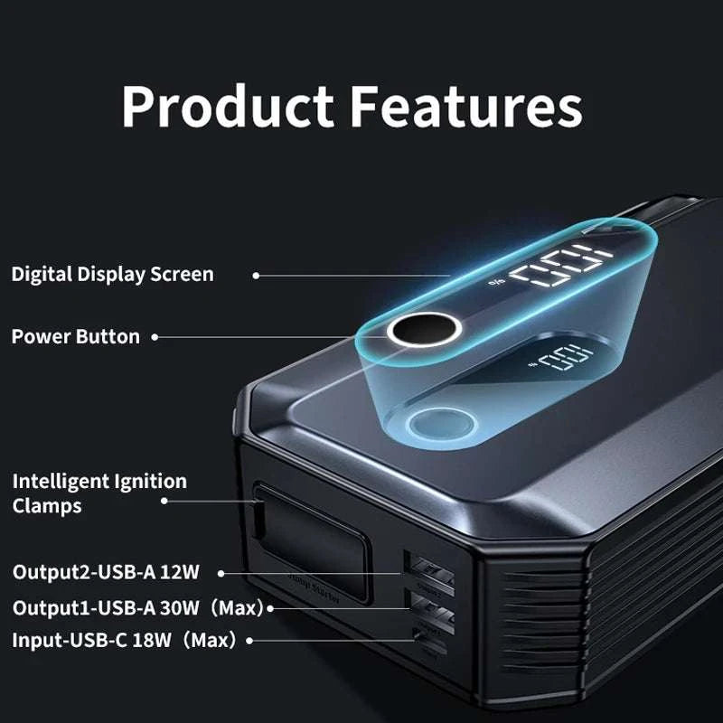 20000mAh Car Jump Starter 8000A Portable 12V Battery Booster-20000mAh
