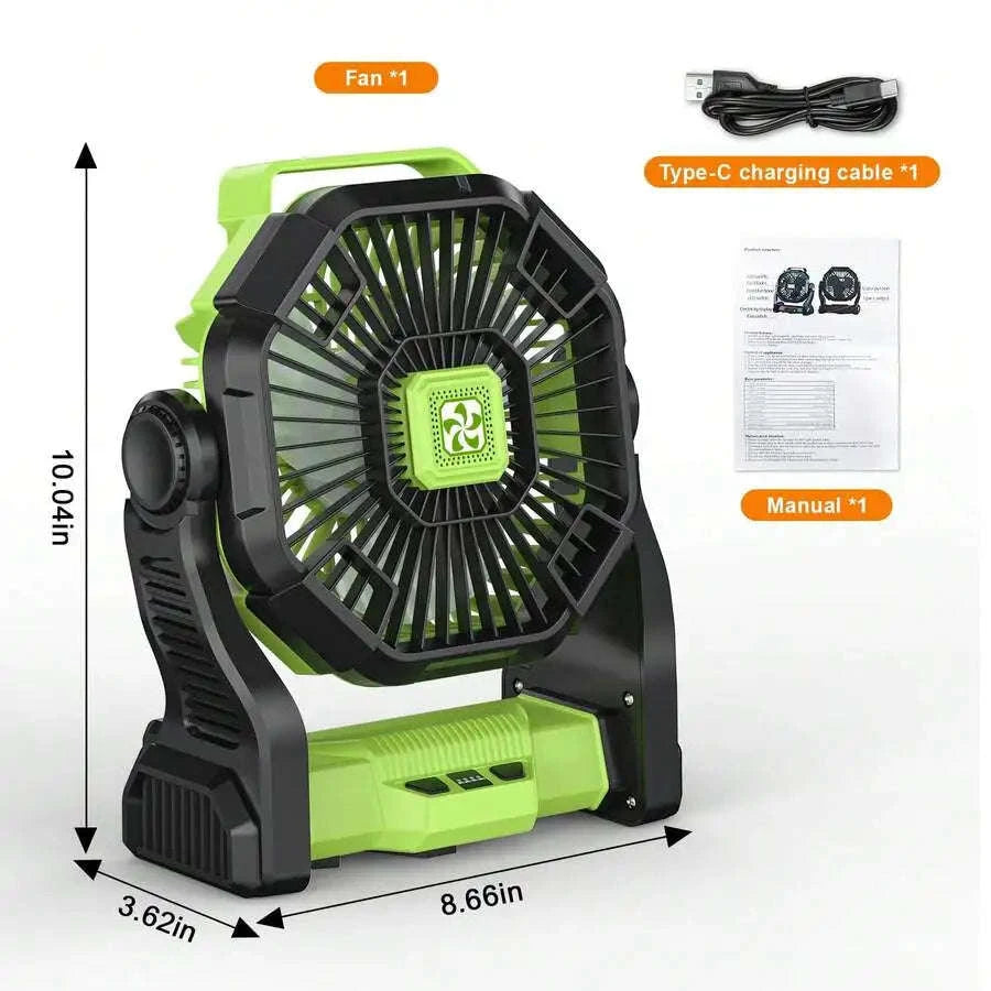 20000mAh Portable Battery Powered Fan with LED Lantern, 4-Speed Adjustable Camping Fan for Tent and Power Outages-United States / Pink / 100V-240V US Plug