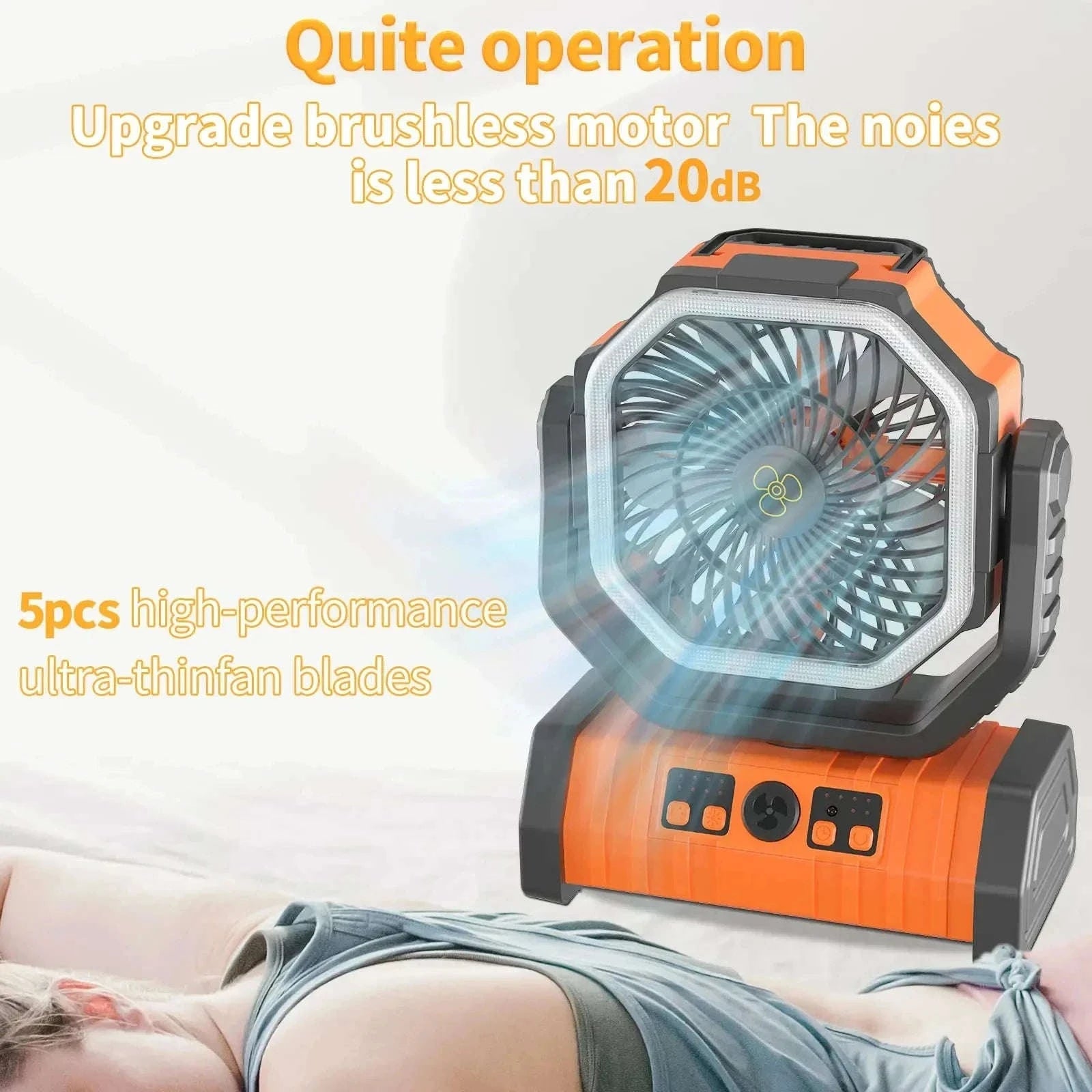 20000mAh Portable Camping Fan-Black