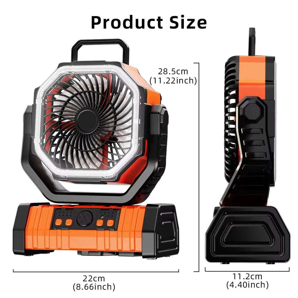 20000mAh Portable Camping Fan-Black