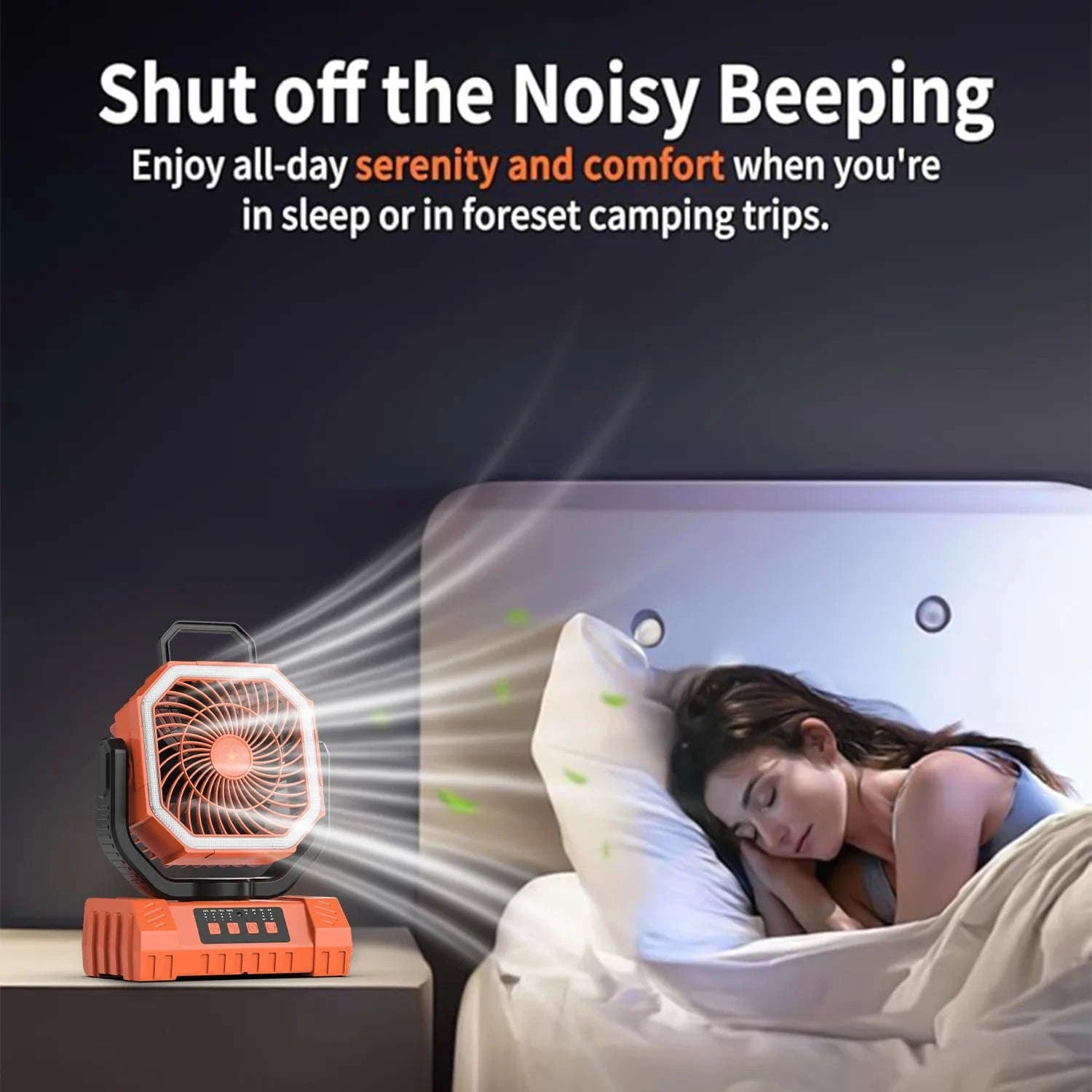 20000mAh Rechargeable Camping Fan with Auto Oscillation, Remote, Timer and LED Lantern-black / United States