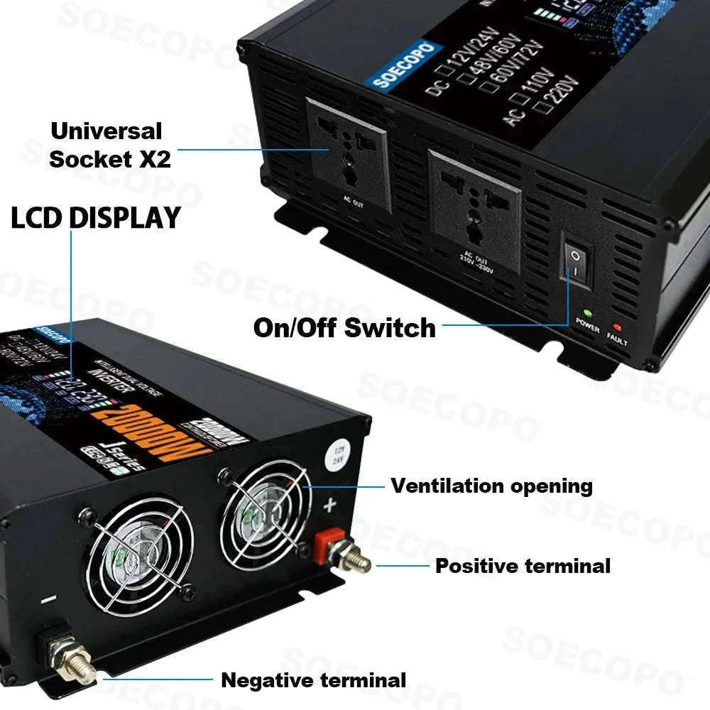 20000W Solar Power System Kit with 800W Panel & 1600W Inverter-12V 24V To 220V 50Hz