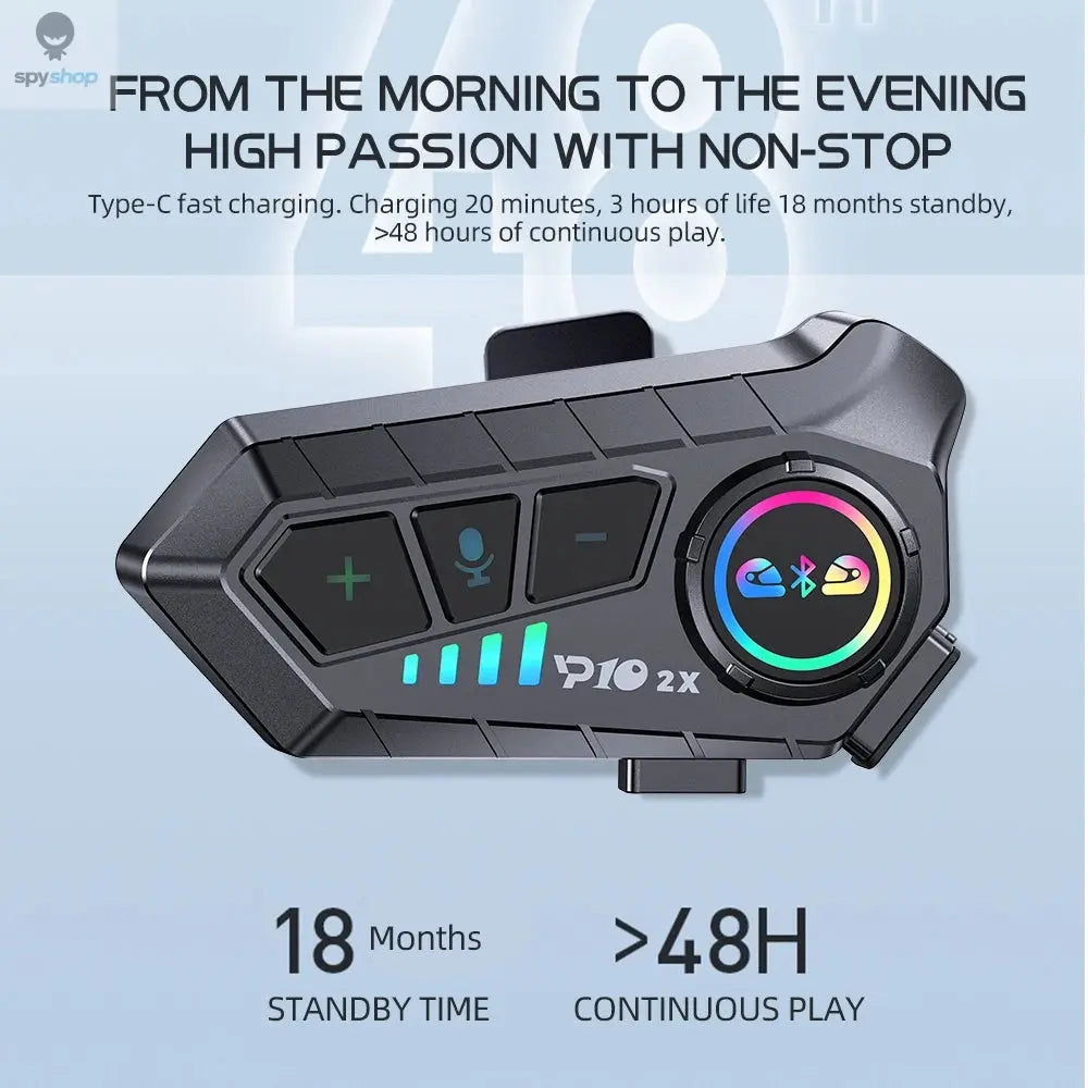 2000mah Motorcycle Intercom Helmet Headset Wireless Communicator Interphone Waterproof Bluetooth Earphone Handsfree Call 300m Spy-shop.com