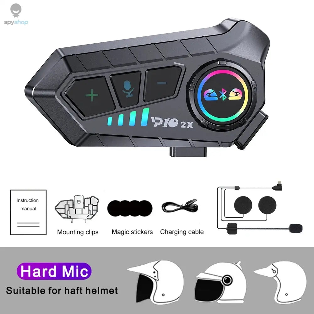 2000mah Motorcycle Intercom Helmet Headset Wireless Communicator Interphone Waterproof Bluetooth Earphone Handsfree Call 300m Spy-shop.com