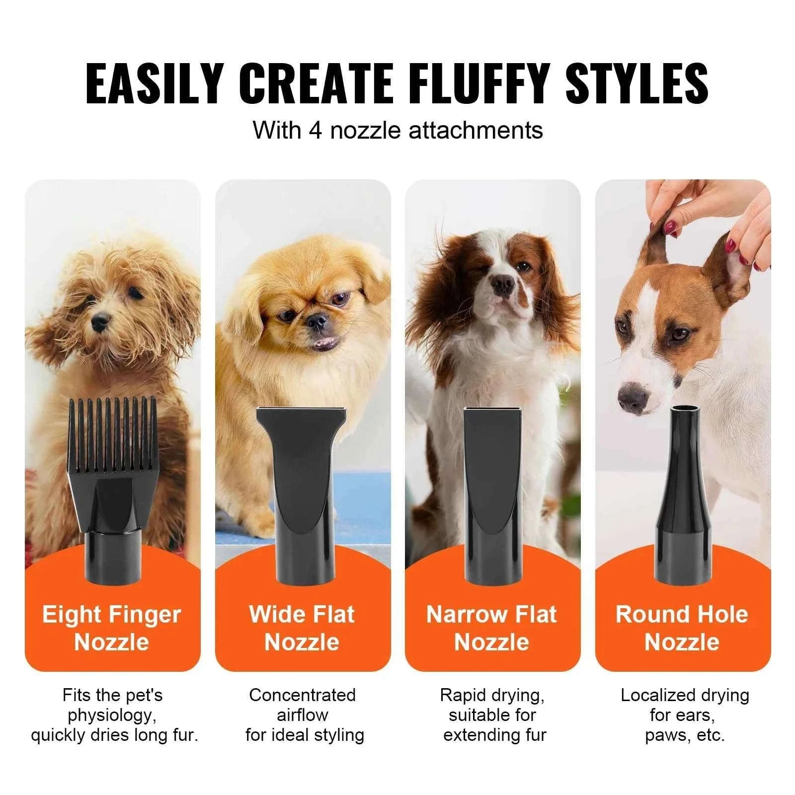 2000W/2.7HP Dog Blow Dryer with Adjustable Speed-Gray / CZECH REPUBLIC
