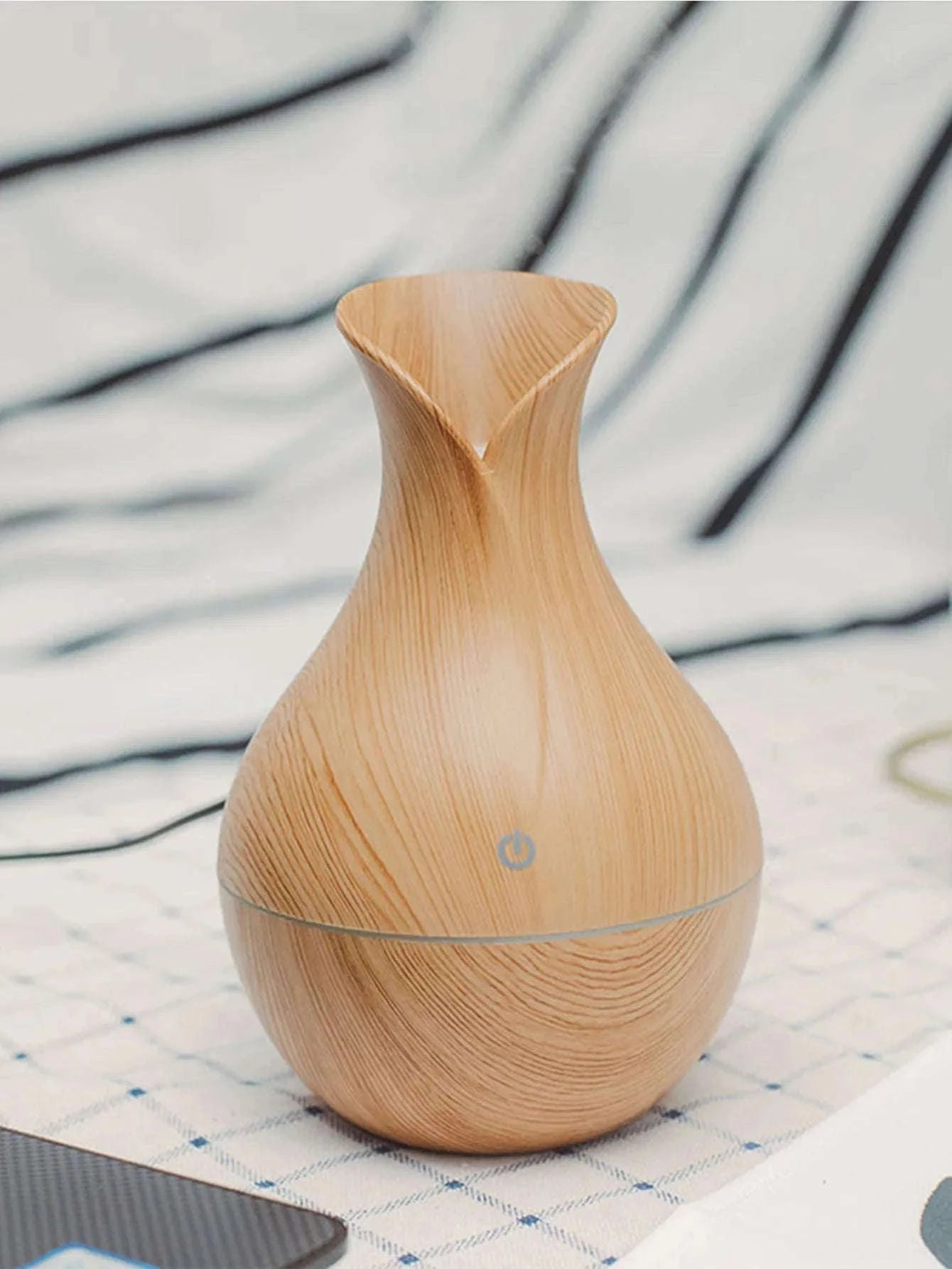 200ml USB Air Humidifier Essential Oil Diffuser with Mist-white wood grain