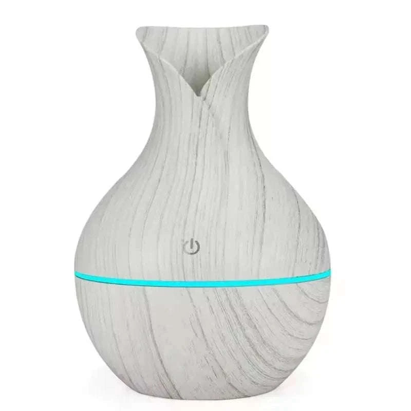 200ml USB Air Humidifier Essential Oil Diffuser with Mist-white wood grain