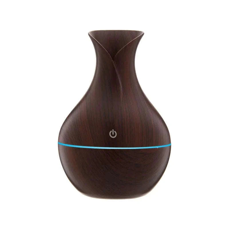 200ml USB Air Humidifier Essential Oil Diffuser with Mist-white wood grain