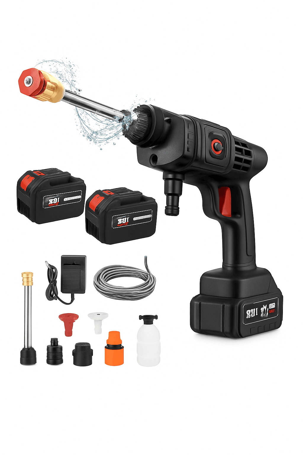 200W Cordless High Pressure Spray Gun Car Washer-With 2X15Cell Battery / Poland / Electric