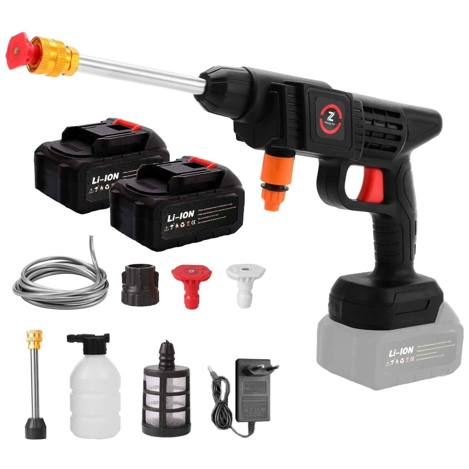 200W Cordless High Pressure Spray Gun Car Washer-With 2X15Cell Battery / Poland / Electric