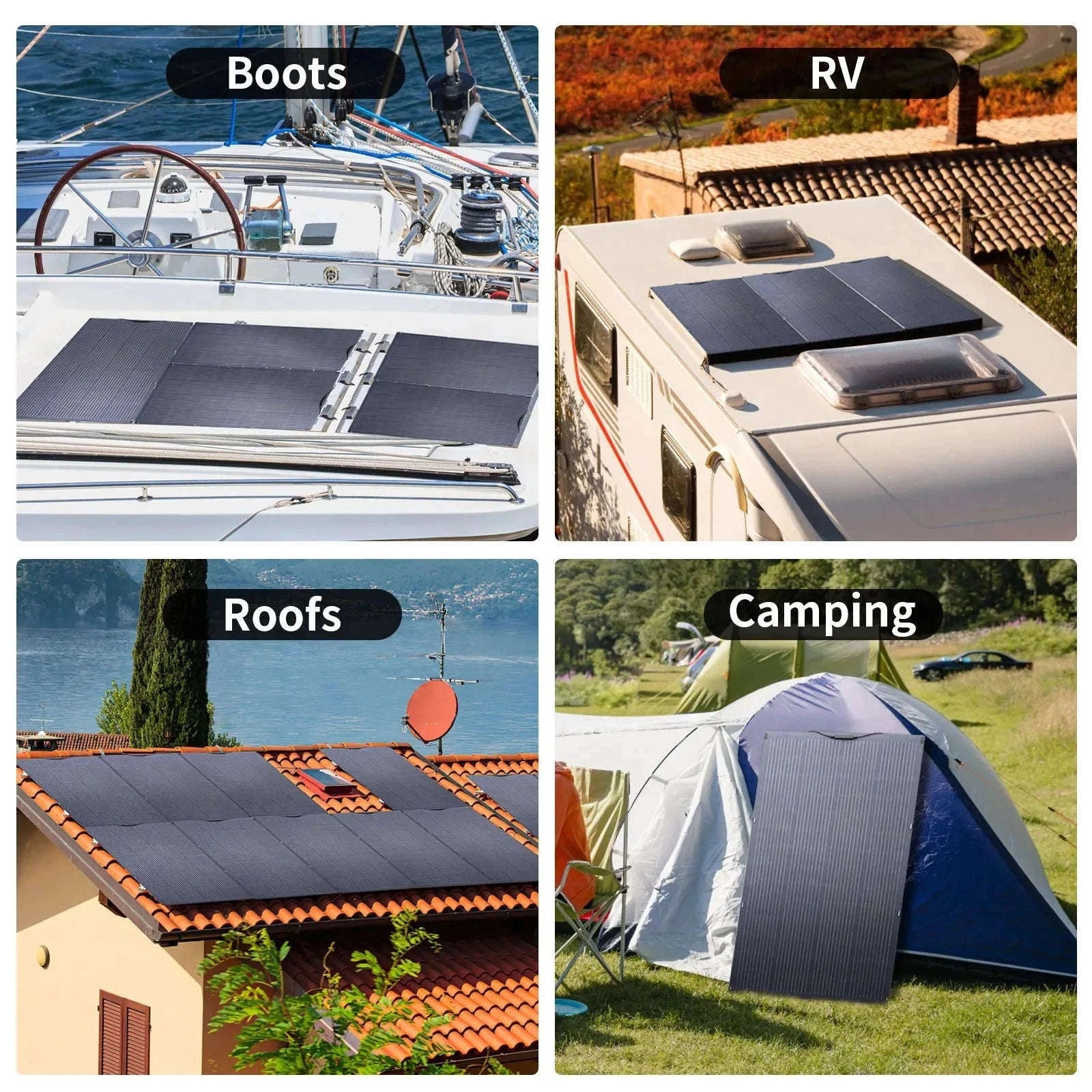 200W Flexible Solar Panel IP68 Monocrystalline 12V/32V for Off-Grid Use-100W / france