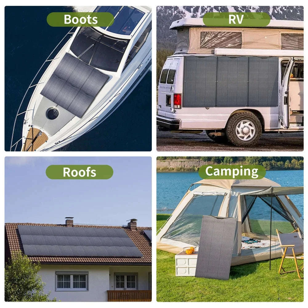 200W Flexible Solar Panel IP68 Monocrystalline 12V/32V for Off-Grid Use-100W / france