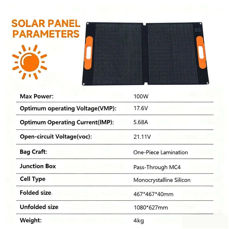 200W Foldable Solar Panel for Outdoor Charging-200W / United States