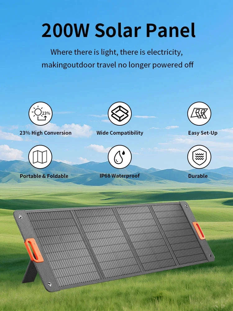 200W Foldable Solar Panel for Outdoor Charging-200W / United States