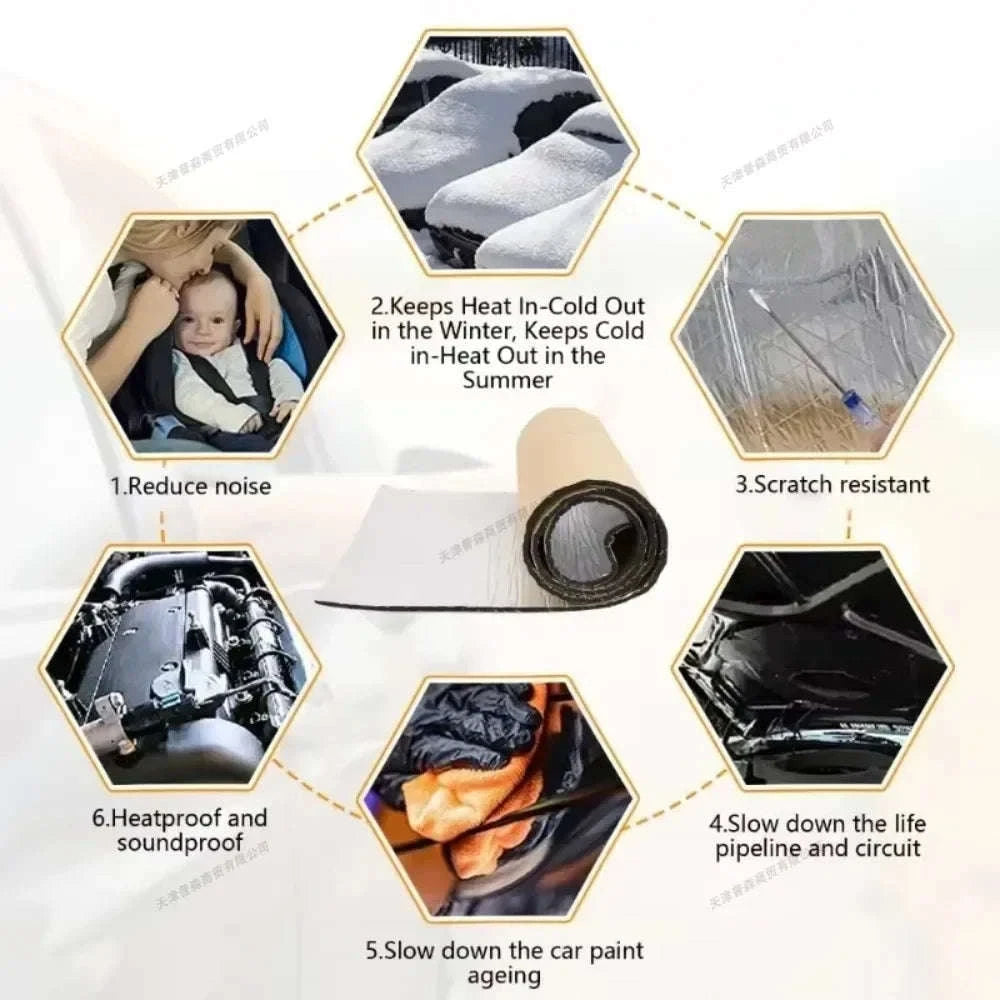 200x50cm Sound Deadener Mat for Car-50cmx200cmx10mm