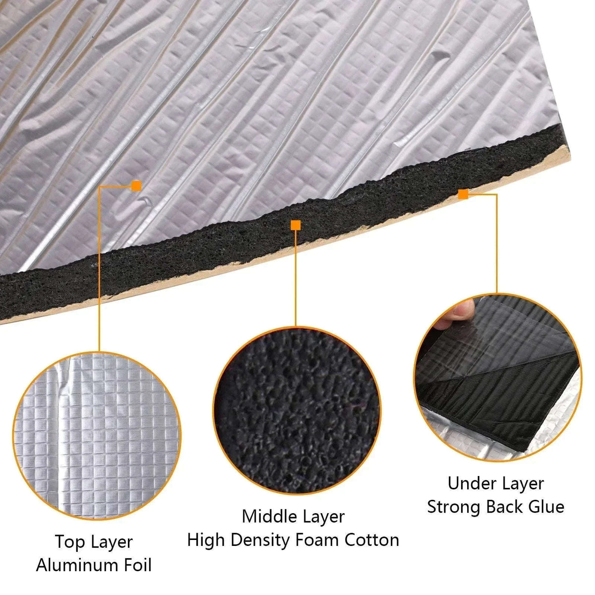 200x50cm Sound Deadener Mat for Car-50cmx200cmx10mm