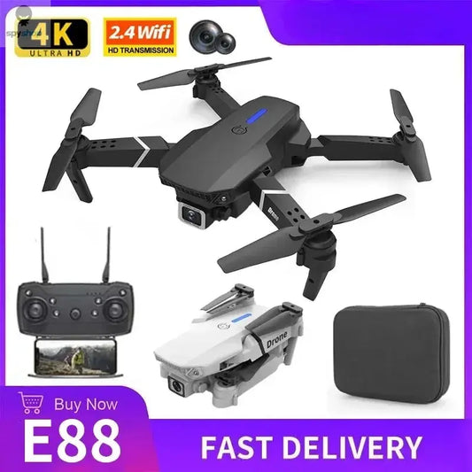 2024 E88 Pro WIFI FPV Drone, Wide Angle 4K/1080P HD Camera, Height Hold, Foldable RC Quadcopter Helicopter Toy Gift Spy-shop.com