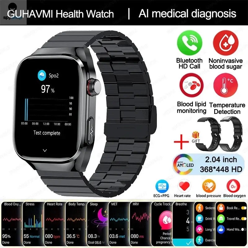 2024 New Uric Acid Blood Fat Smart Watch Men Blood Sugar ECG+PPG  Blood Pressure Bluetooth Call Sports for Xiaomi Health Watch Spy-shop.com
