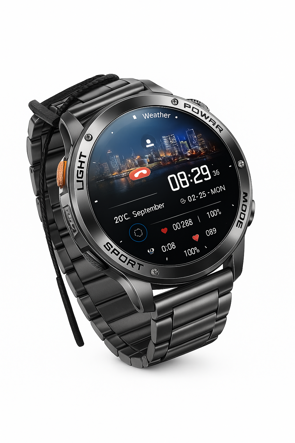1,7-Inch Bluetooth Bel Smartwatch met Buitenverlichting