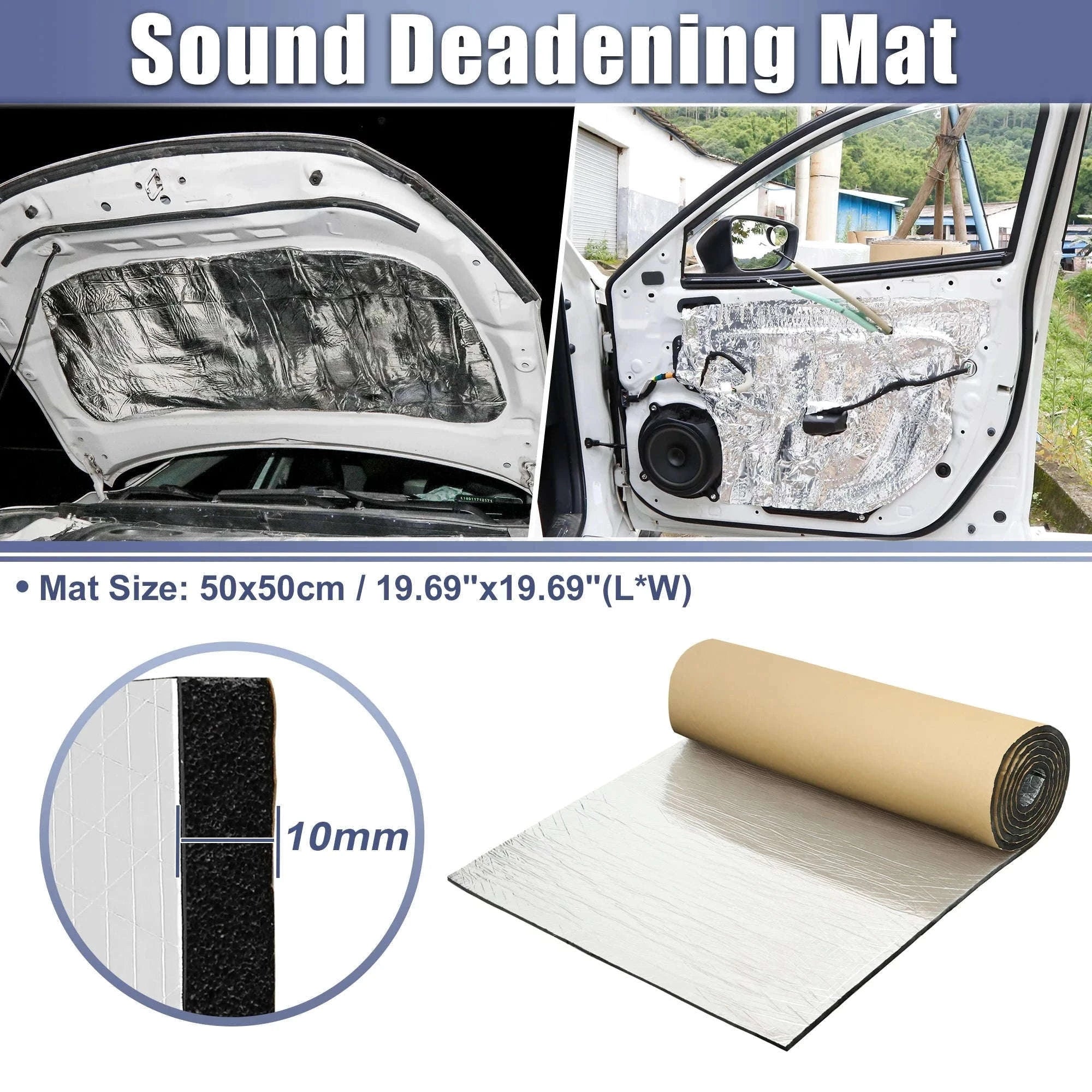 203cm x 100cm Car Firewall Heat and Sound Deadener Insulation Mat, 5mm-5mmx203cmx100cm