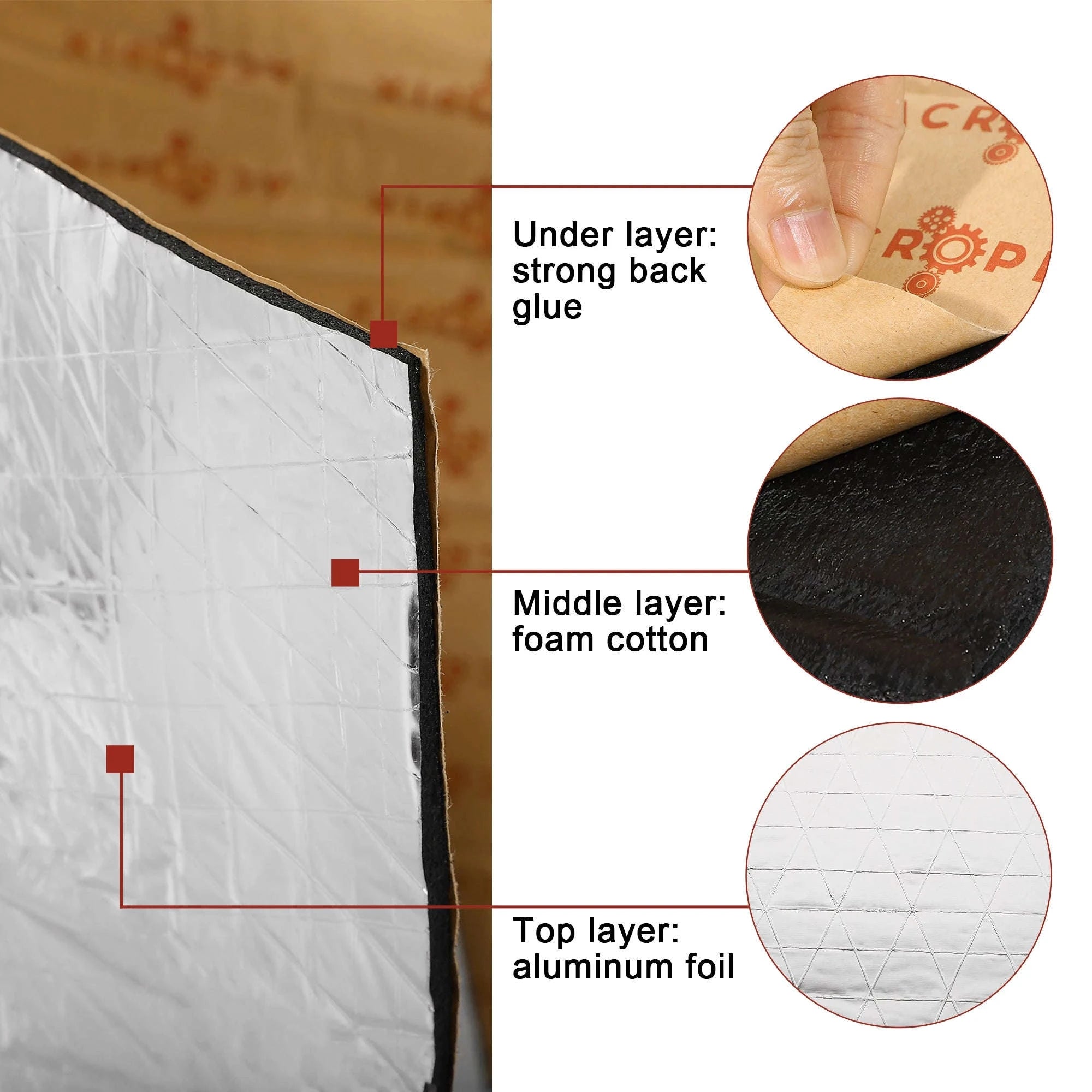 203cm x 100cm Car Firewall Heat and Sound Deadener Insulation Mat, 5mm-5mmx203cmx100cm