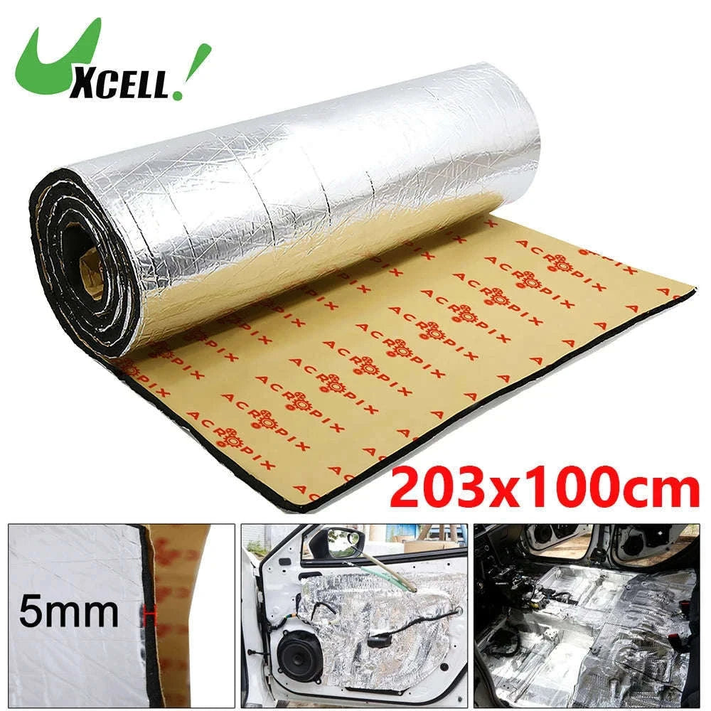 203cm x 100cm Car Firewall Heat and Sound Deadener Insulation Mat, 5mm-5mmx203cmx100cm