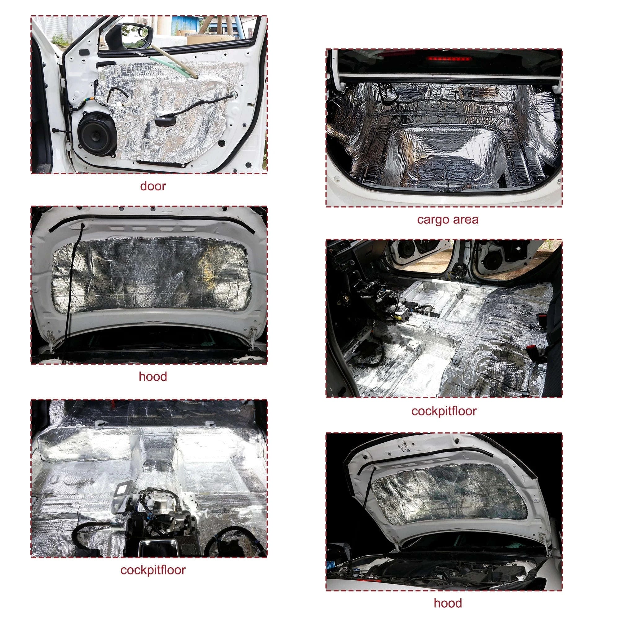203cm x 100cm Car Firewall Heat and Sound Deadener Insulation Mat, 5mm-5mmx203cmx100cm