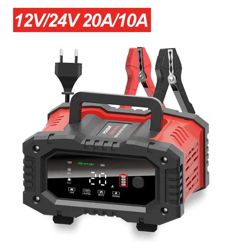 20A/10A Smart Car & Motorcycle Battery Charger 12V/24V-20A 10A red