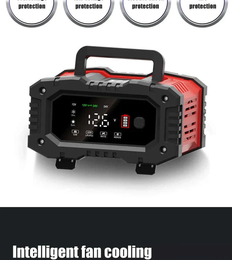 20A/10A Smart Car & Motorcycle Battery Charger 12V/24V-20A 10A red