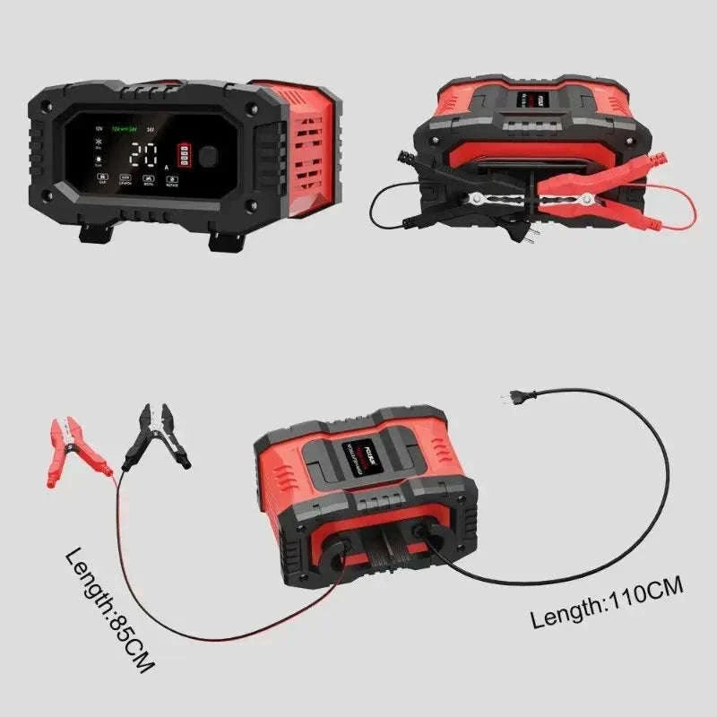 20A/10A Smart Car & Motorcycle Battery Charger 12V/24V-20A 10A red