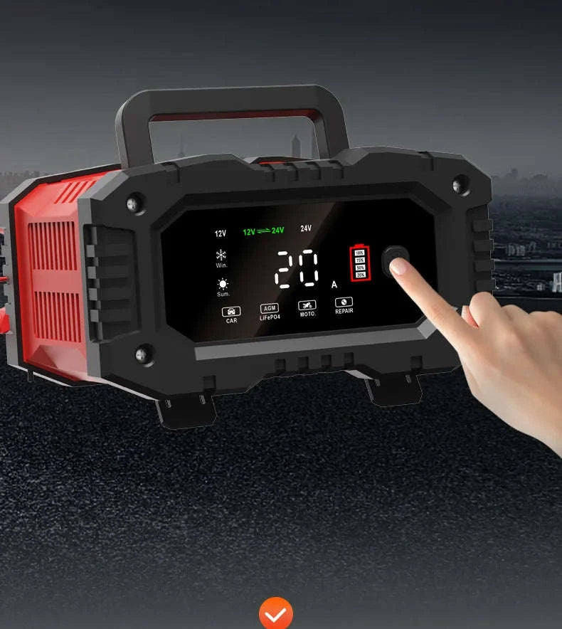20A/10A Smart Car & Motorcycle Battery Charger 12V/24V-20A 10A red