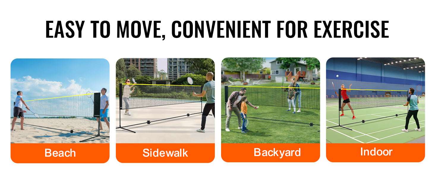 20FT Portable Badminton & Pickleball Net Set with Adjustable Height-United States