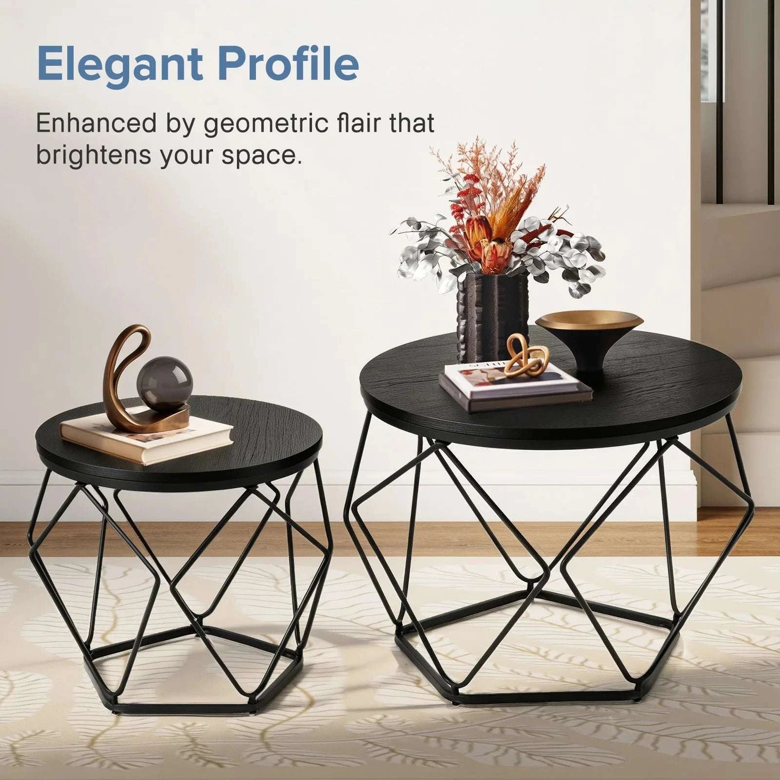 20in Round Nesting Coffee Table Set with Removable Lid Storage-Rust / United States