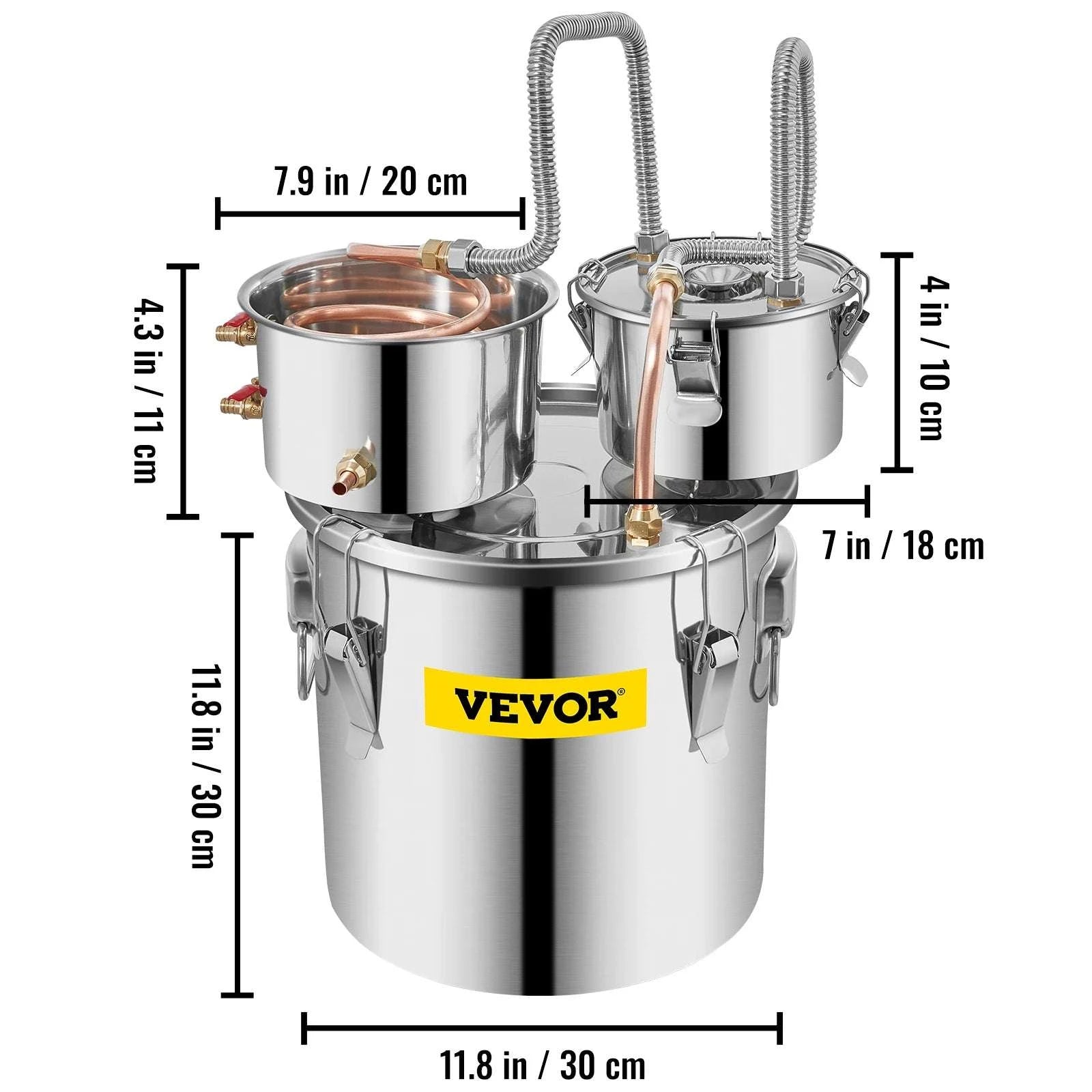 20L–30L Stainless Steel Distiller Kit with Copper Coil Cooling-20 L / United States