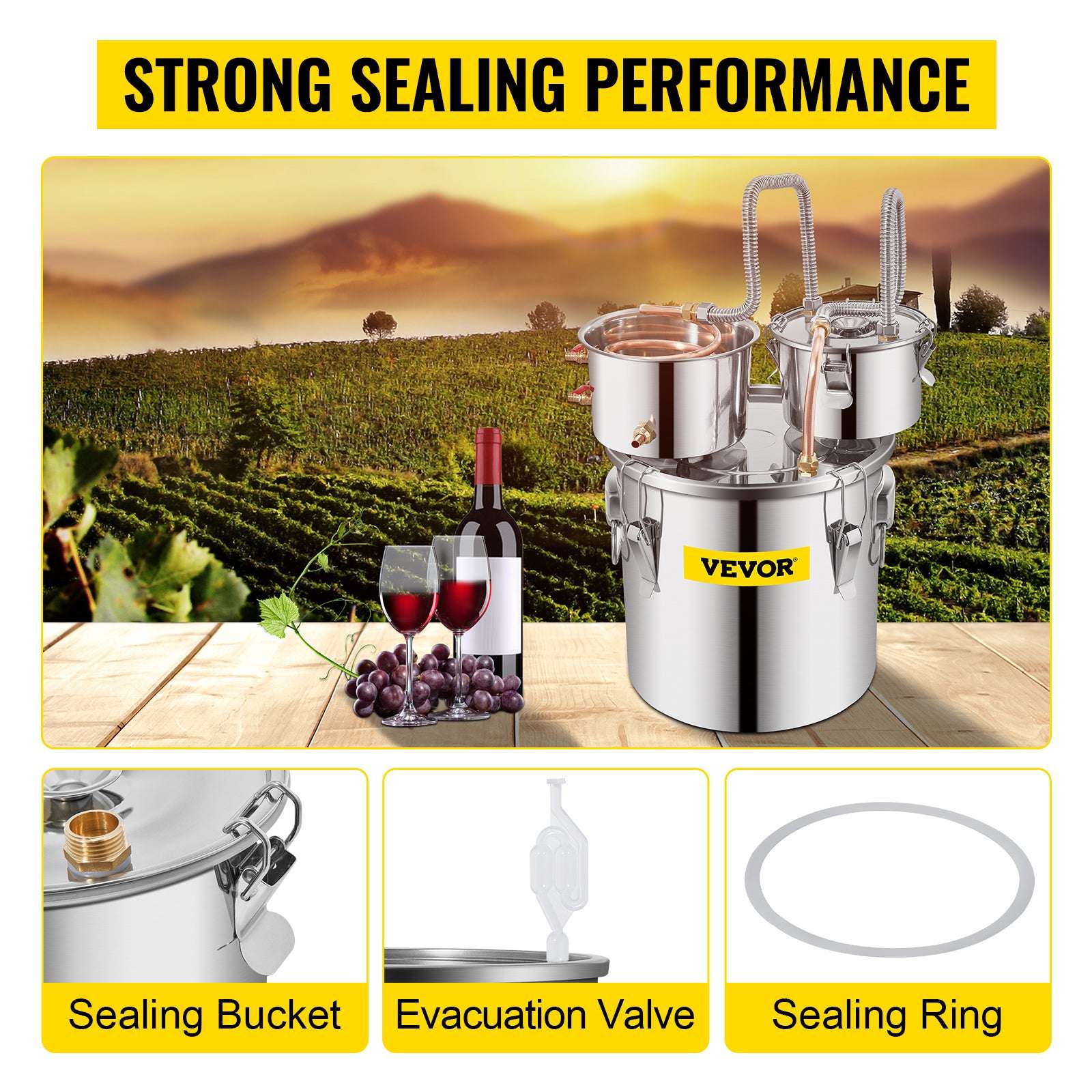 20L–30L Stainless Steel Distiller Kit with Copper Coil Cooling-20 L / United States