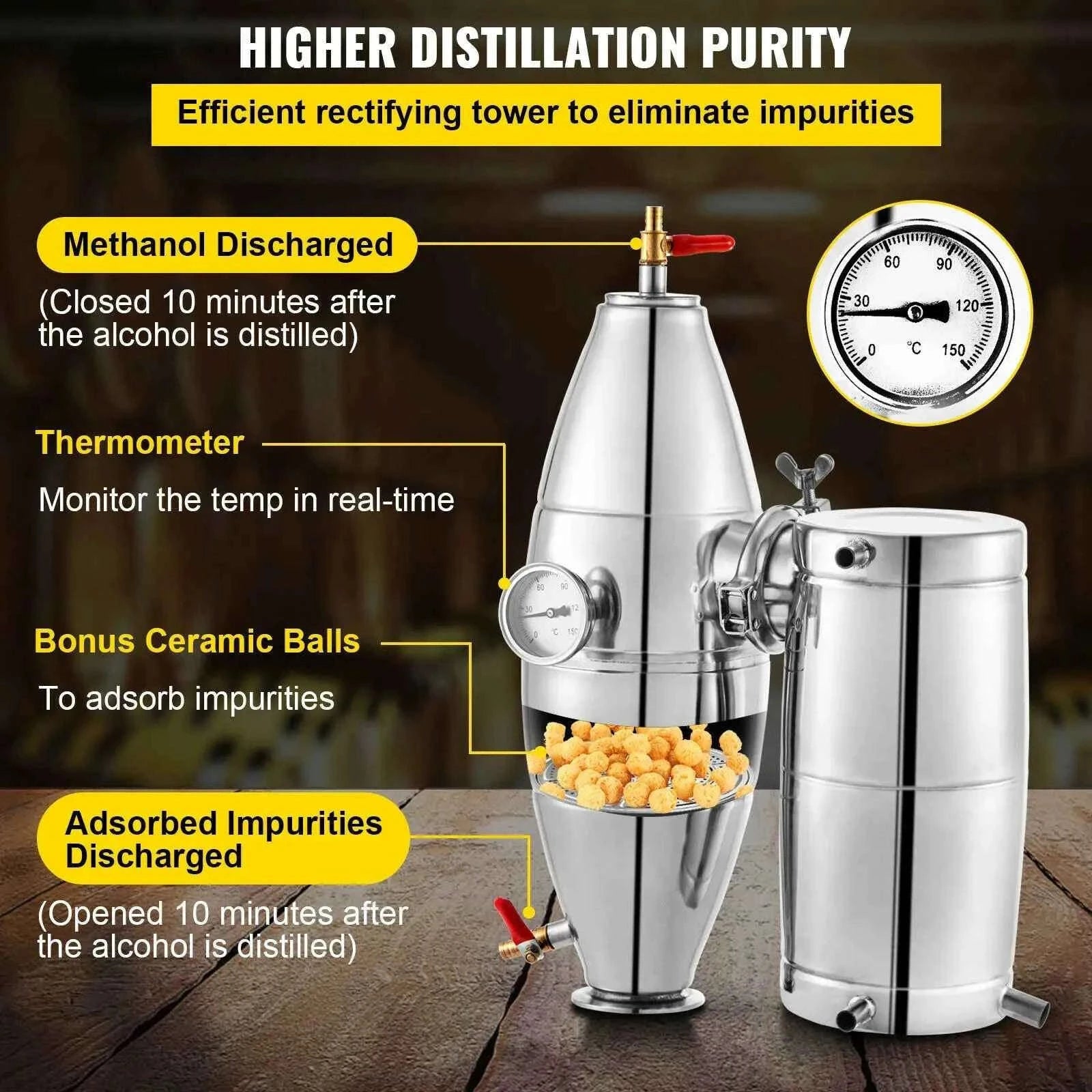 20L-70L Stainless Steel Alcohol Distiller Kit-20L / United States