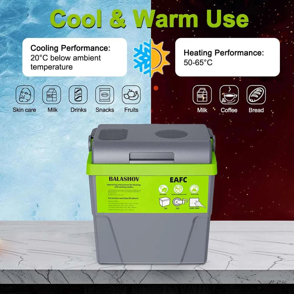20L Portable Mini Fridge Cooler & Warmer for Car, Home, Travel-Home or Car / UK