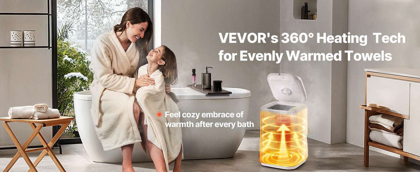 20L Towel Warmer Bucket with Timer, Lock & LED for Spa Comfort-White 20L / france