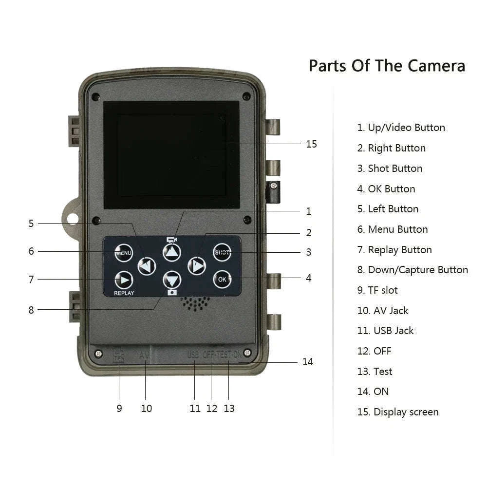 20MP 1080P Trail Camera with Night Vision and IP66 Waterproof-Default Title