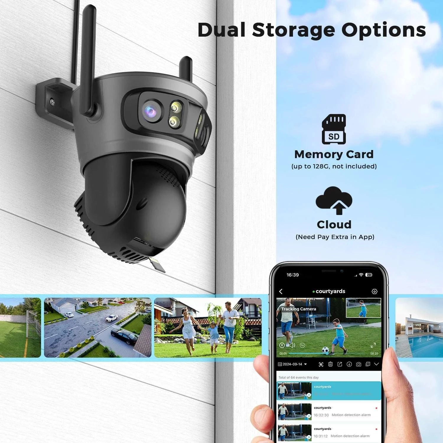 20MP 10K PTZ WiFi Security Camera 4-Lens 360° Auto Tracking-10MP NO SD Card / US Plug / China Mainland