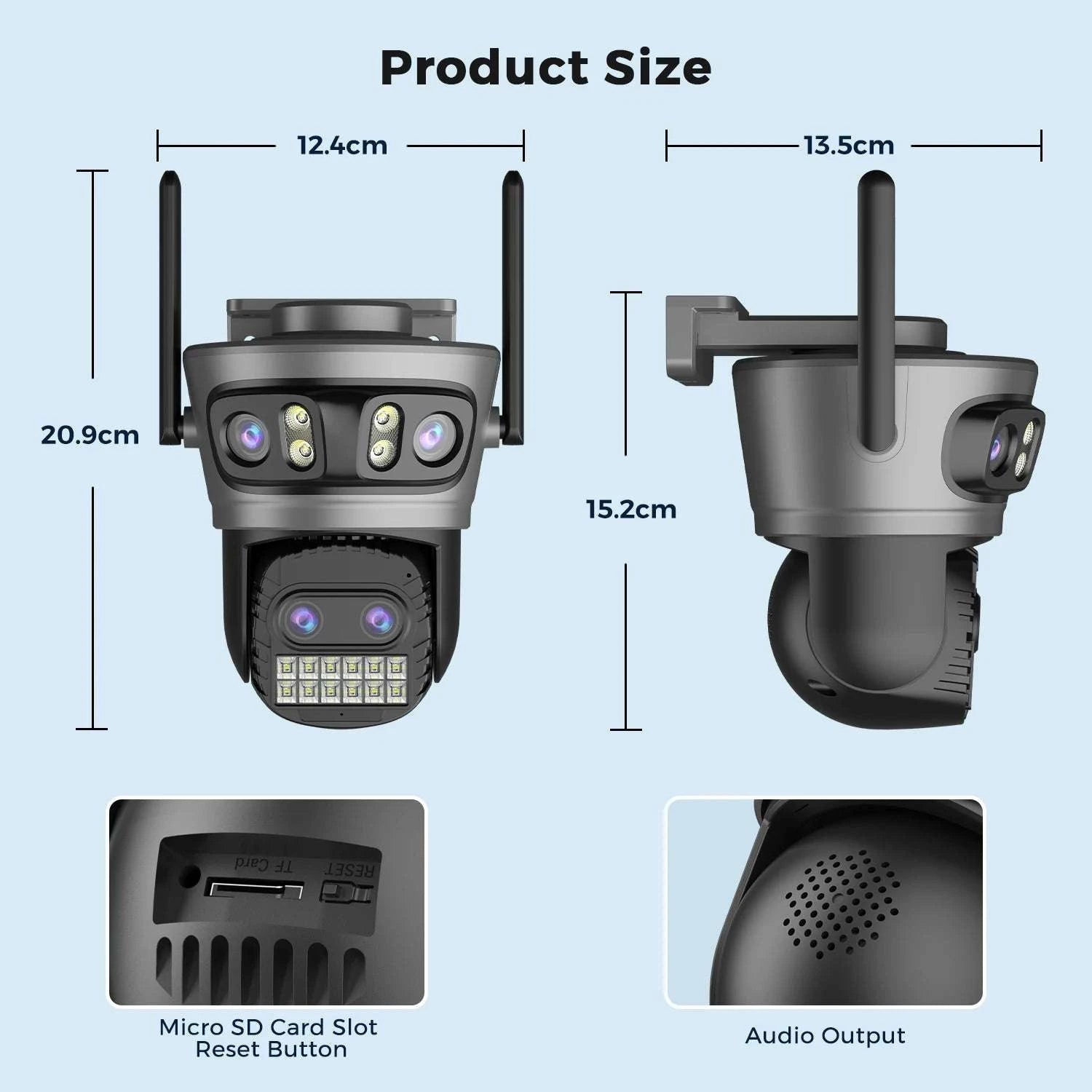 20MP 10K PTZ WiFi Security Camera 4-Lens 360° Auto Tracking-10MP NO SD Card / US Plug / China Mainland