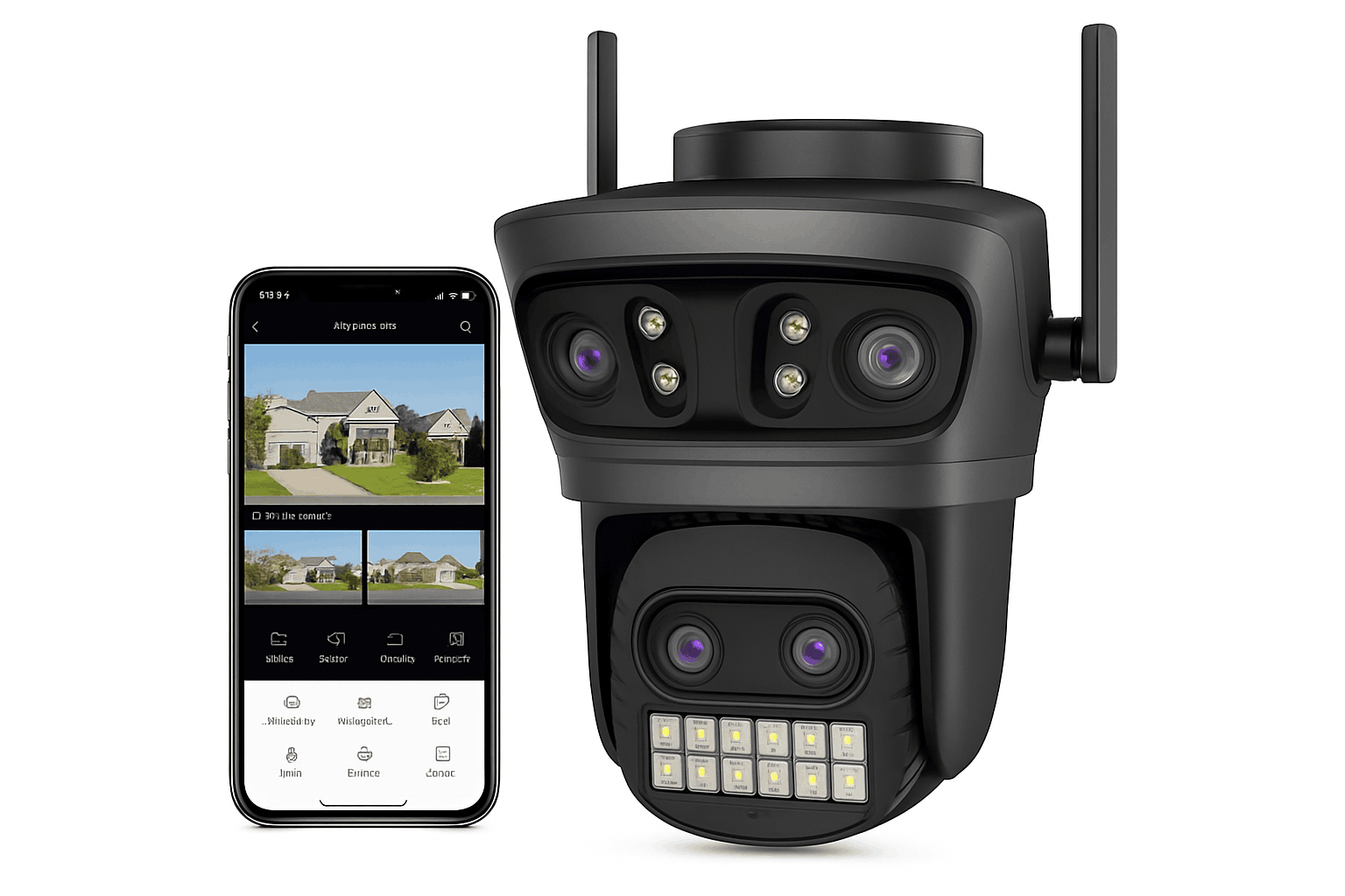 20MP 10K PTZ WiFi Security Camera 4-Lens 360° Auto Tracking-10MP NO SD Card / US Plug / China Mainland