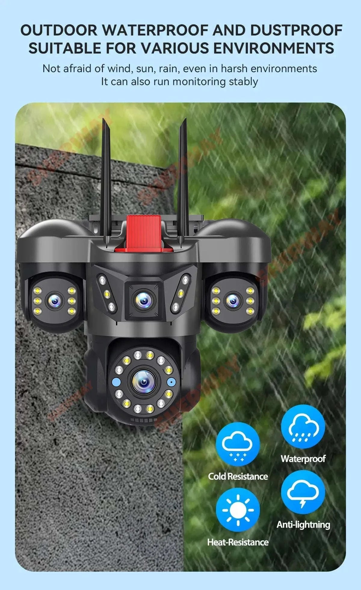 20MP 360° WiFi Security Camera with Auto Tracking & 4 Screens-6K NO SD Card / EU Plug