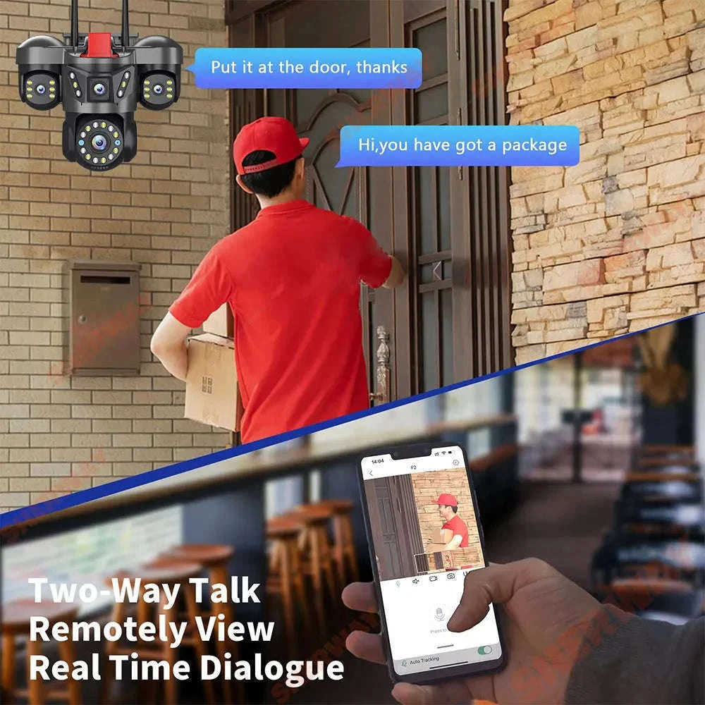 20MP 360° WiFi Security Camera with Auto Tracking & 4 Screens-6K NO SD Card / EU Plug