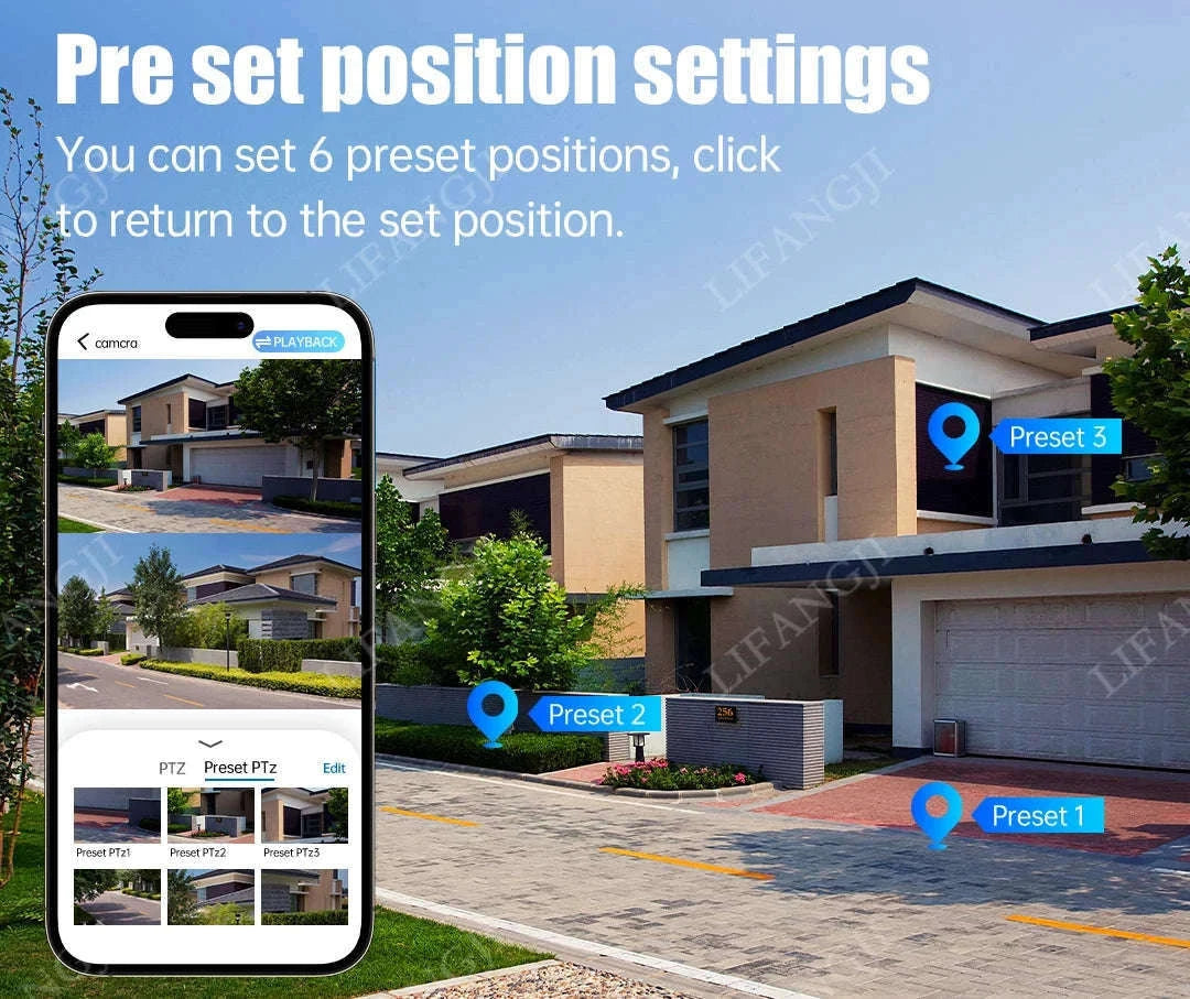 20MP 4-Lens 4G Solar Outdoor Security Camera with 10X Optical Zoom, 3 PTZ and Auto Tracking-WiFi No Zoom No Card