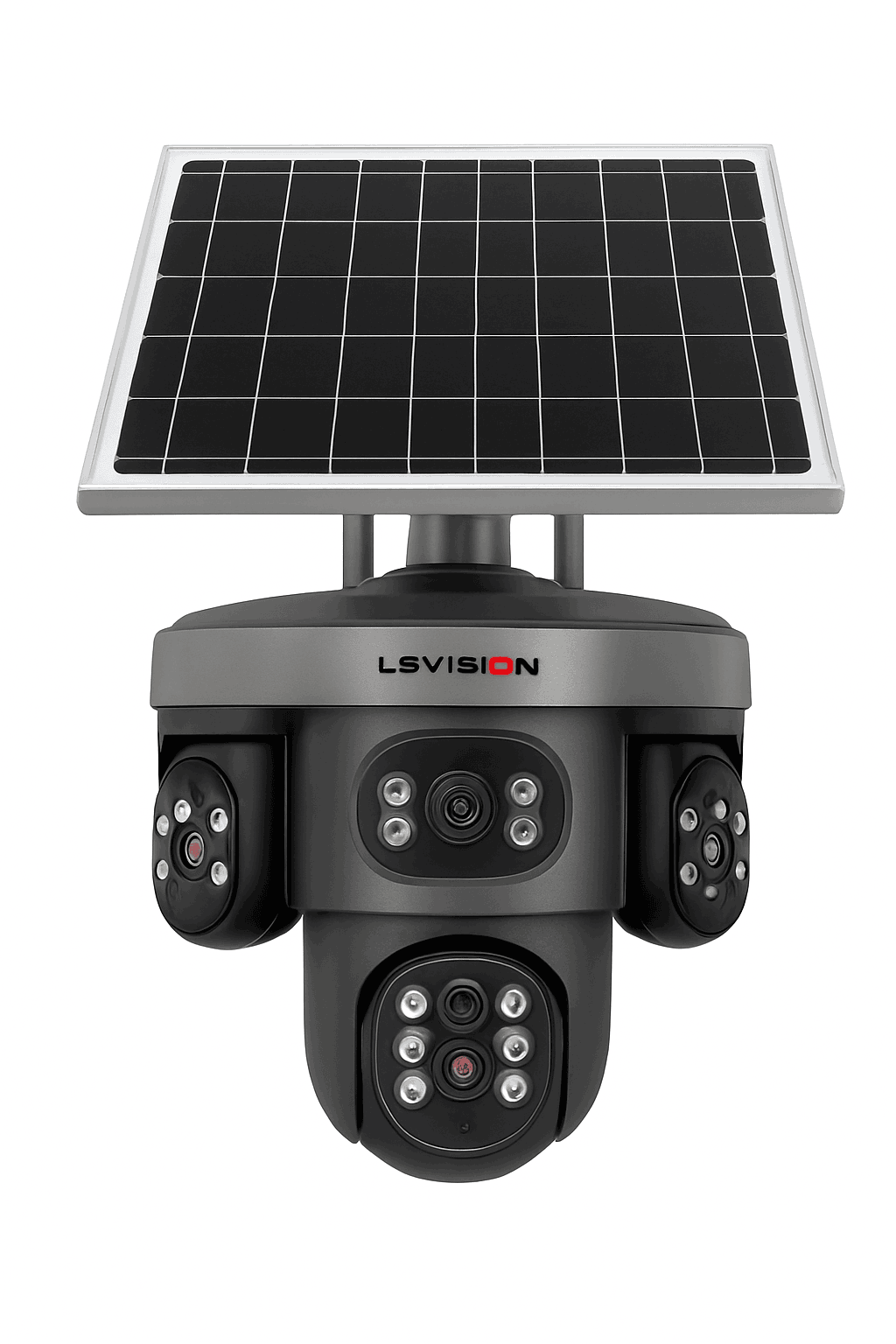 20MP 4-Lens 4G Solar Security Camera with 10X Zoom-4G 10XZoom Add 64G / CHINA