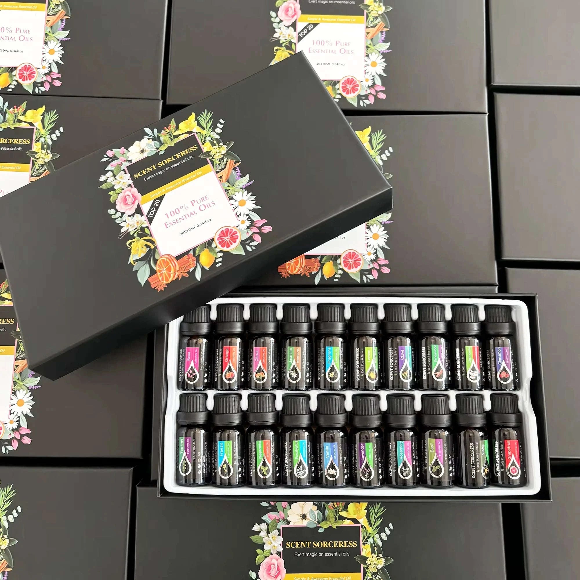 20pcs Essential Oil Set for Aromatherapy, Massage & Home Fragrance-20pcs set / United States / 10ml