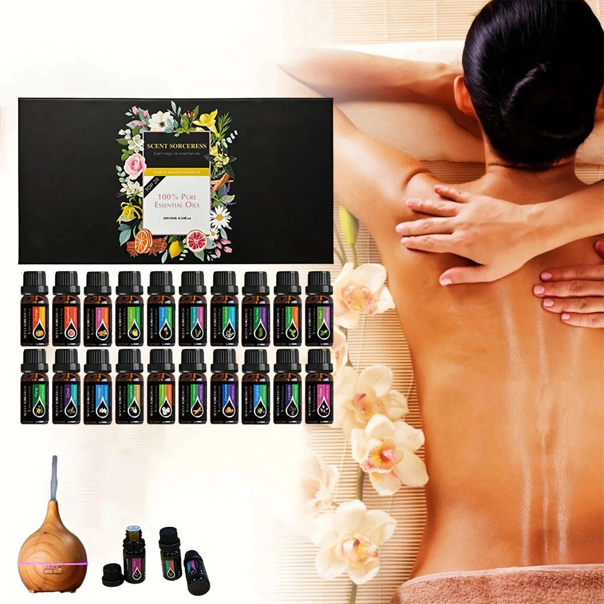 20pcs Essential Oil Set for Aromatherapy, Massage & Home Fragrance-20pcs set / United States / 10ml