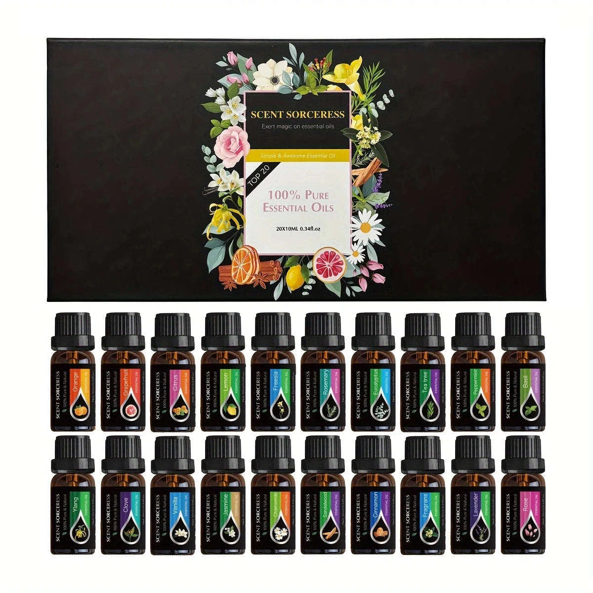 20pcs Essential Oil Set for Aromatherapy, Massage & Home Fragrance-20pcs set / United States / 10ml